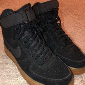 COPY - Nike Air Force 1 high top strap black suede